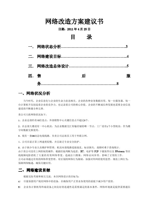 网络改造方案建议书