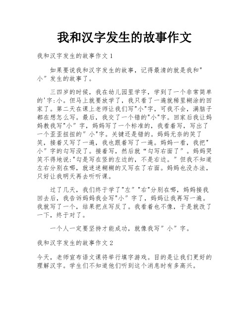 我和汉字发生的故事作文