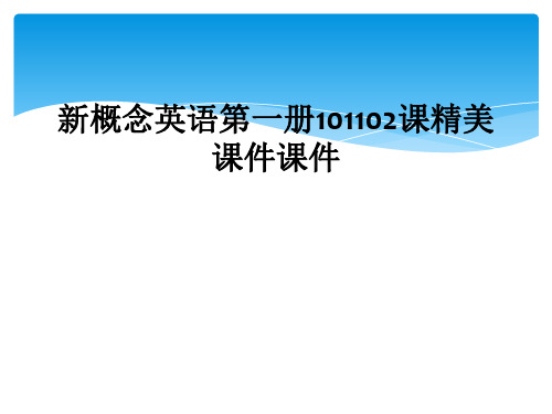 新概念英语第一册101102课精美课件课件