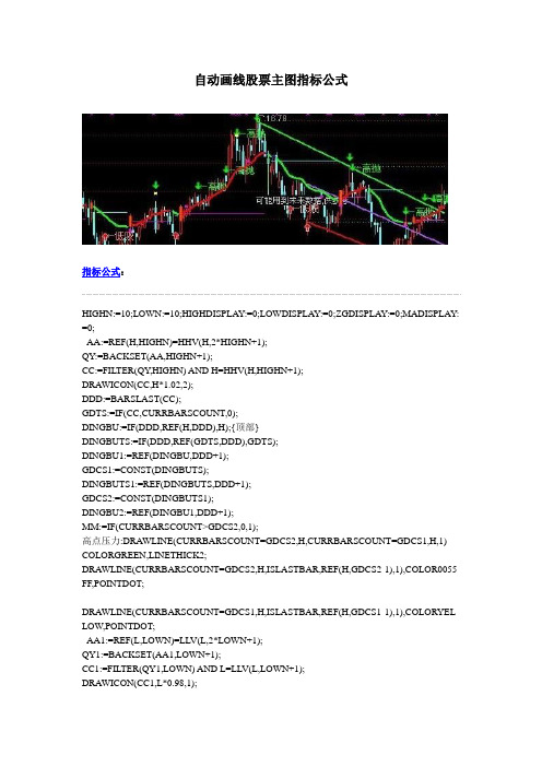 自动画线股票主图指标公式