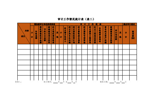 审计工作情况统计表(表二)