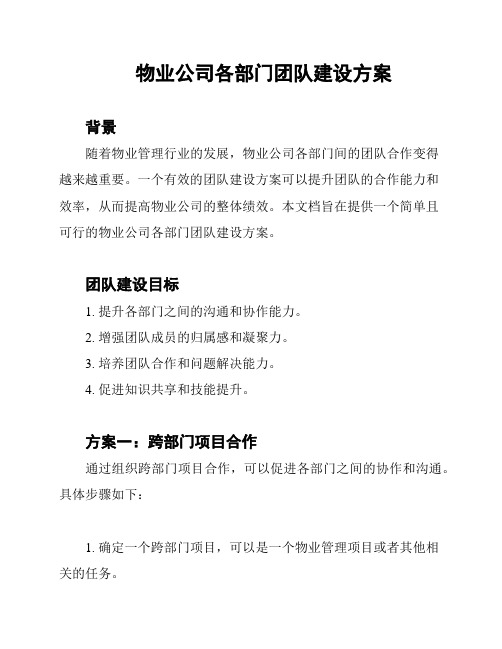 物业公司各部门团队建设方案