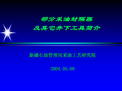 封隔器及其它部分井下工具简介(1)