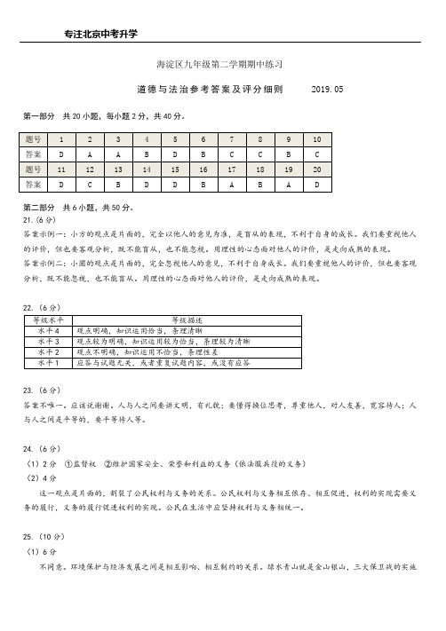 2019北京海淀区中考道德与法治试题2-精校.pdf