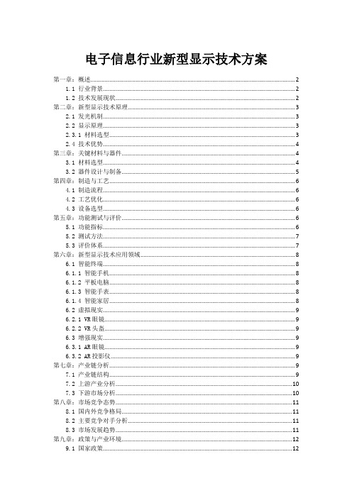 电子信息行业新型显示技术方案