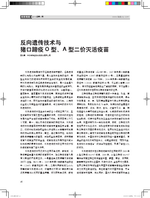 反向遗传技术与猪口蹄疫O型、A型二价灭活疫苗