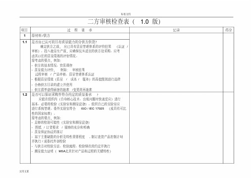 供应商二方审核检查表-精选.pdf