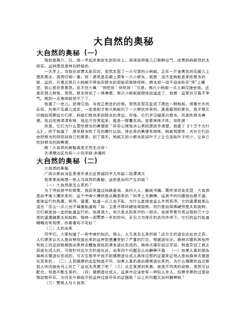 大自然的奥秘作文共九篇