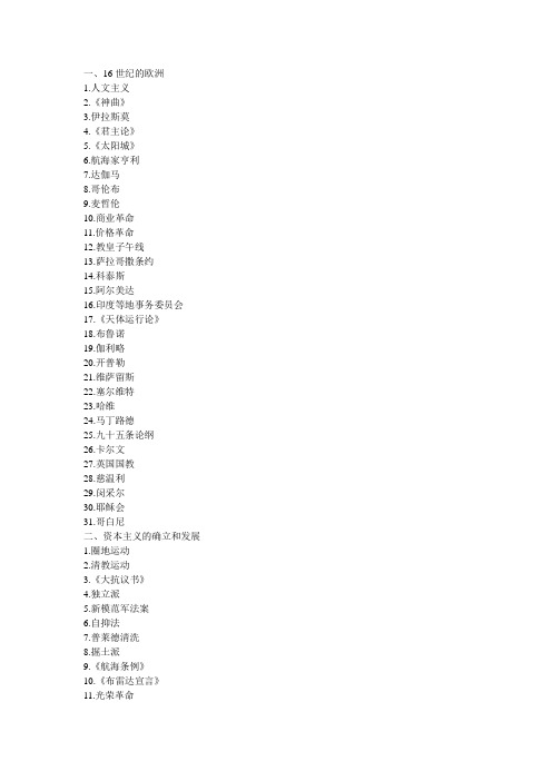 世界近现代史名词解释新编