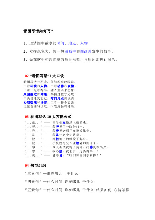 一年级看图写话技巧和口诀