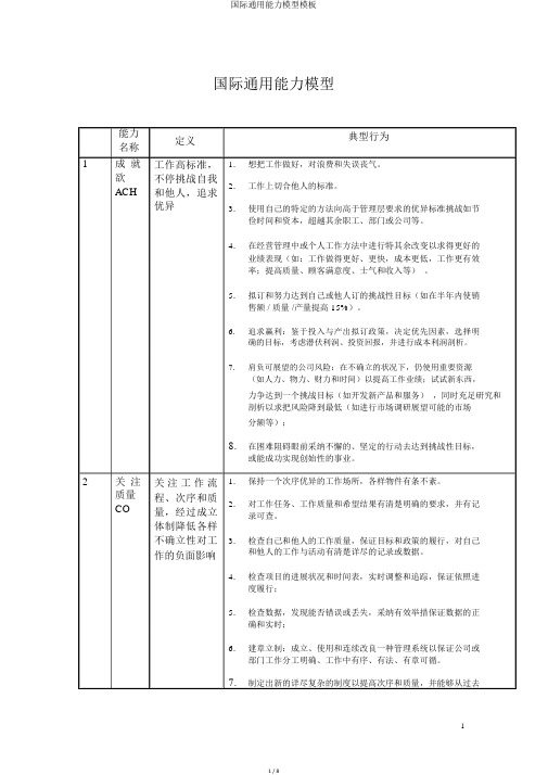 国际通用能力模型模板