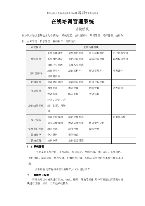 在线培训管理系统