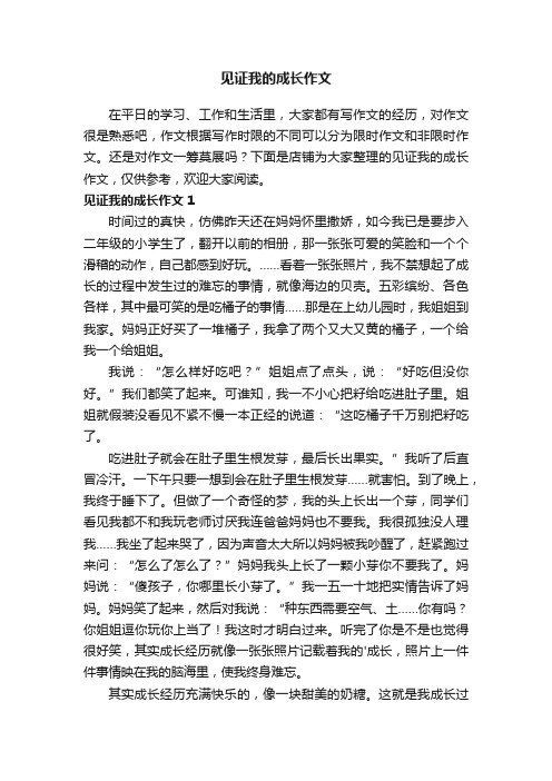 见证我的成长作文