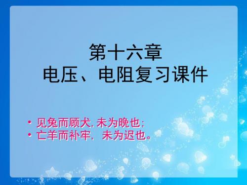 人教版九年级物理第十六章电压电阻复习课件52张ppt