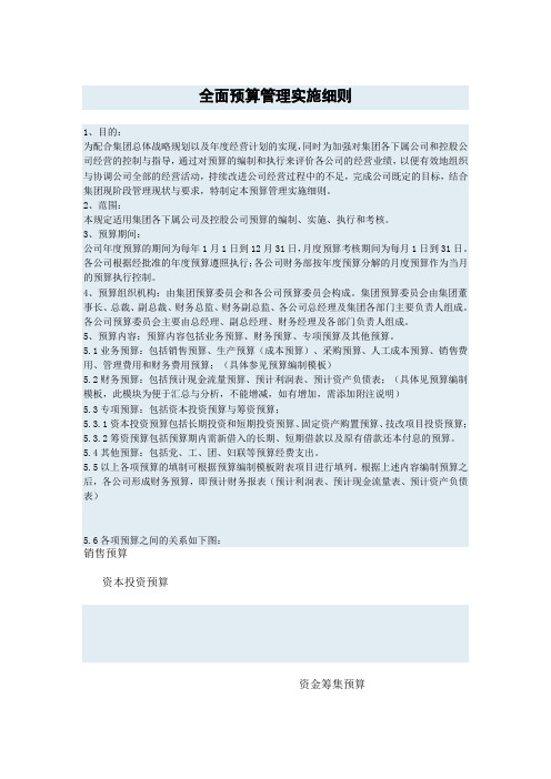 全面预算管理实施细则(参考Word)