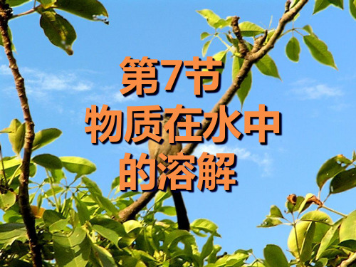 八年级科学 第一章第七节