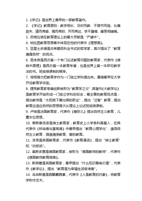 教师资格证考试必背知识点