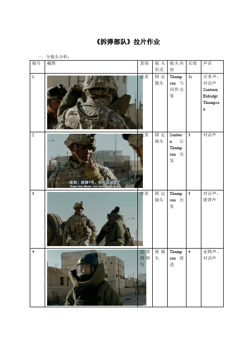 导演专业电影拉片训练示例——《拆弹部队》拉片作业