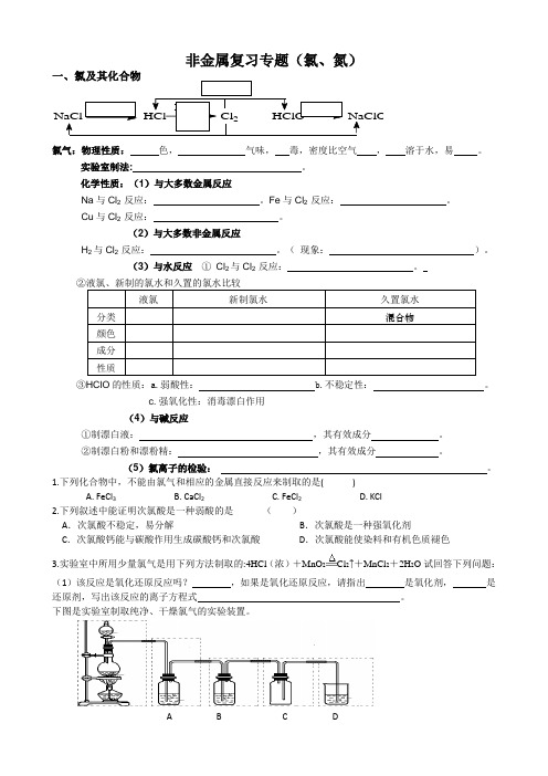 非金属氯、氮