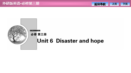 2019新外研版高中英语必修三Unit 6 Disaster and hope