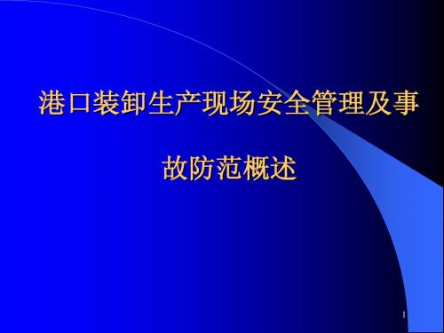 港口装卸生产现场安全管理及事故防范概述