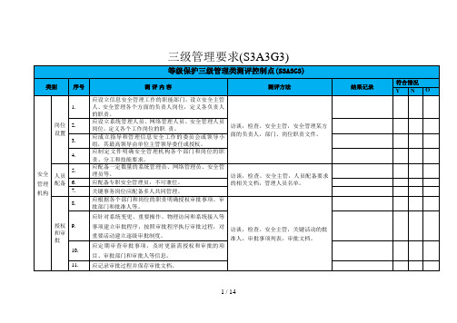 等级保护三级管理测评