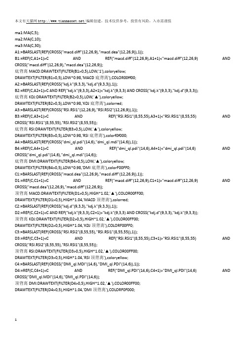 MACD、RSI、KDJ…各种背离指标公式非常实用