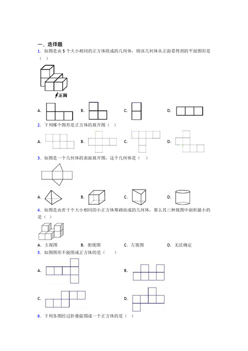 (常考题)北师大版初中数学七年级数学上册第一单元《丰富的图形世界》测试(含答案解析)(3)