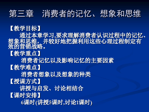 消费者行为学第三章 消费者的记忆[精]