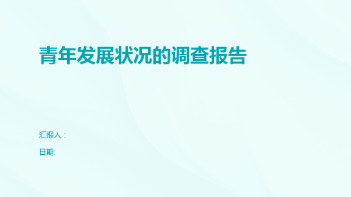 青年发展状况的调查报告