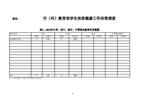 学生体质健康调查表市州