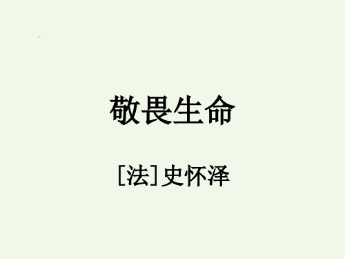 史怀泽《敬畏生命》课件