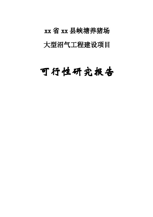 养猪场大型沼气工程项目可研报告