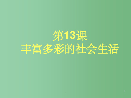 七年级历史下册 第13课《丰富多彩的社会生活》课件 北师大版