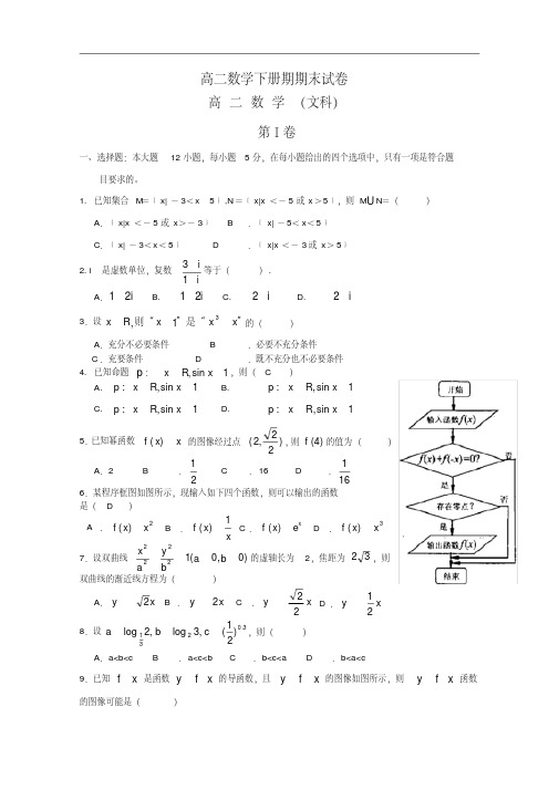 高二数学下册期期末试卷2.doc