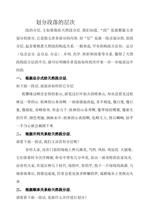 划分段落的层次