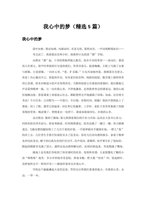 我心中的梦(精选5篇)