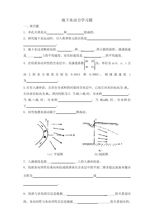 2012地下水动力学习题