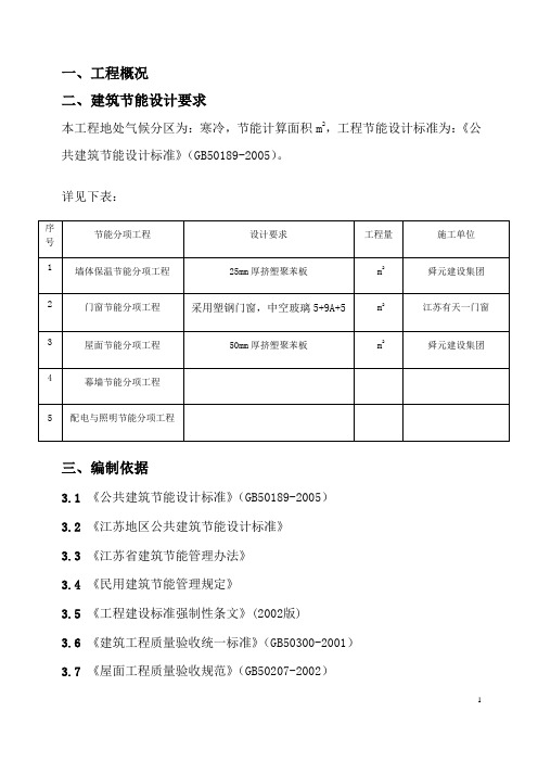 江苏省建筑节能工程标准化格式专项施工方案资料