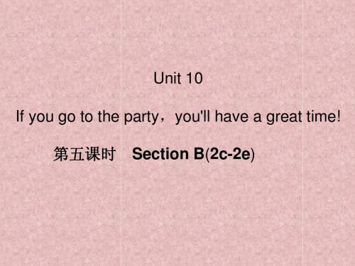 Unit 10 If you go to the party,you'll have a great time!第五课时 Section B(2c