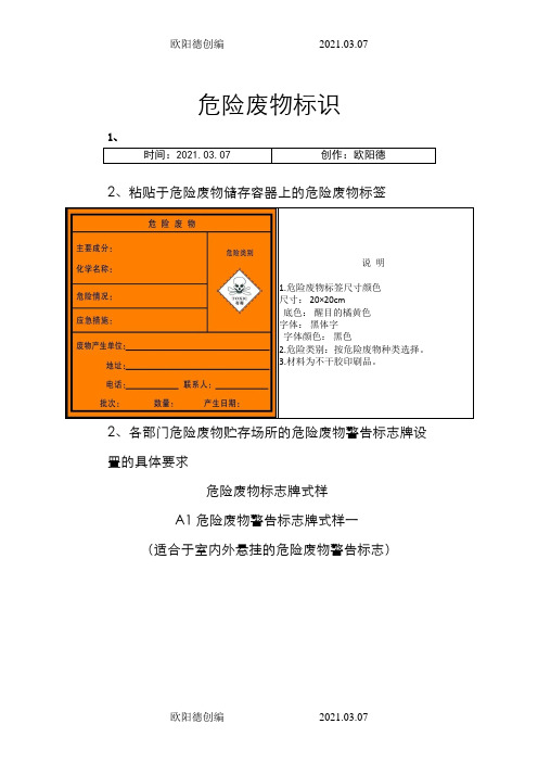 危险废物标识(配高清图)之欧阳德创编