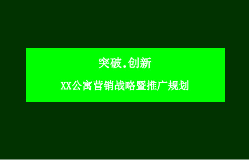 突破 创新-XX公寓营销战略暨推广规划(PPT 76页)终稿