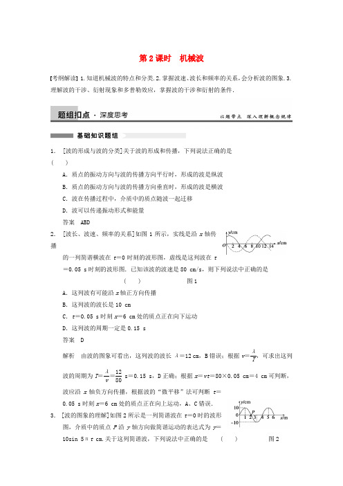 【步步高】高考物理大一轮复习讲义 (深度思考+考点突破+提能训练)第十二章 第2课时 机械波(含