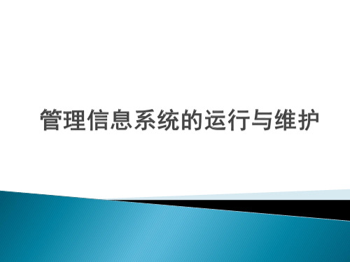 管理信息系统第8章管理信息系统的系统运行与维护