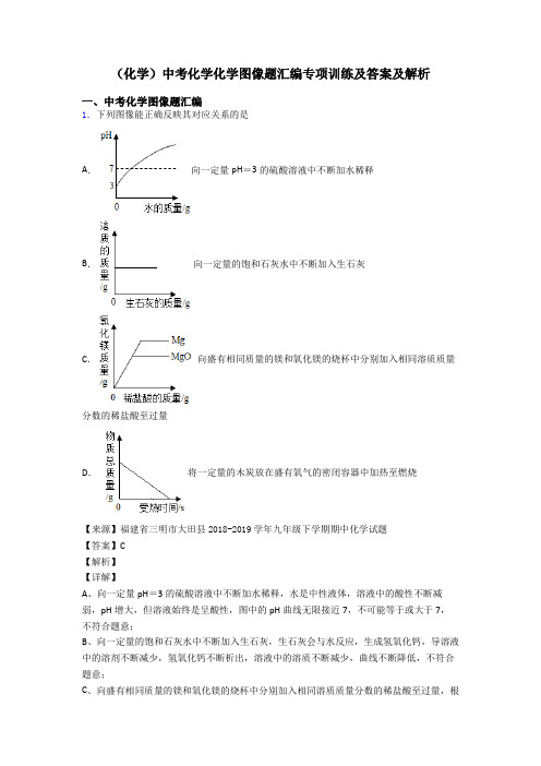 (化学)中考化学化学图像题汇编专项训练及答案及解析