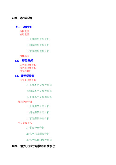 脊柱骨折的AO分型