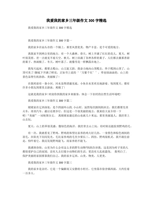 我爱我的家乡三年级作文300字精选