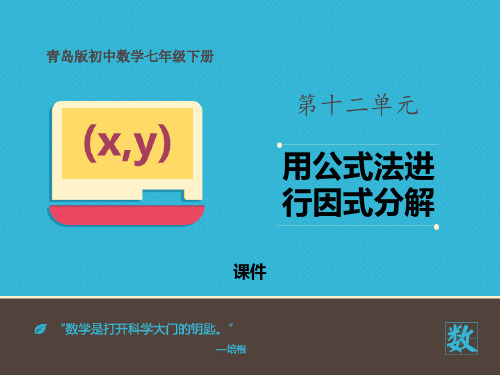 青岛版七年级下册数学《用公式法进行因式分解》研讨说课复习课件