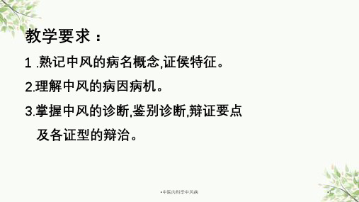 中医内科学中风病课件