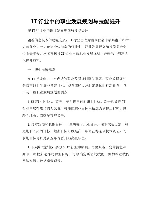 IT行业中的职业发展规划与技能提升